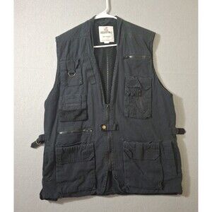 Rothco Outback Vest Men's M Black 18 Pocket Safari Fishing Hiking Camping